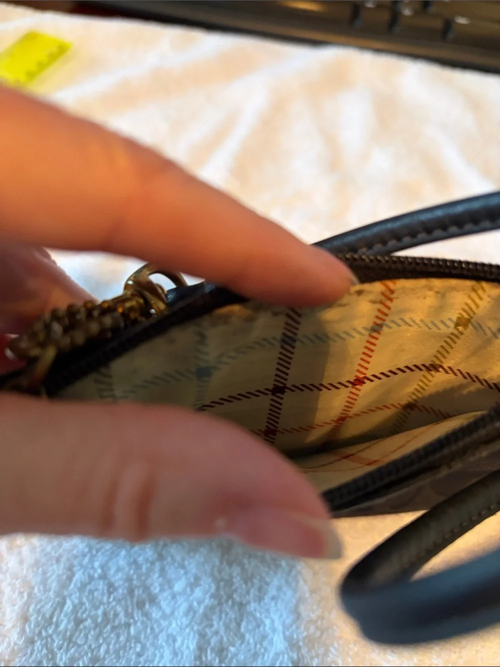 Coach Black Signature Wristlet Pouch with Wrist Strap